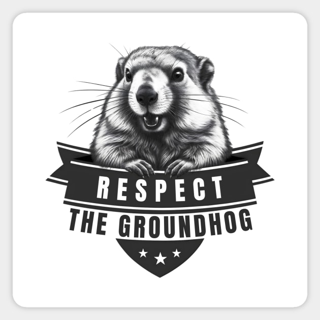 Celebrate Groundhog Day - Respect The Groundhog Sticker by Xeire